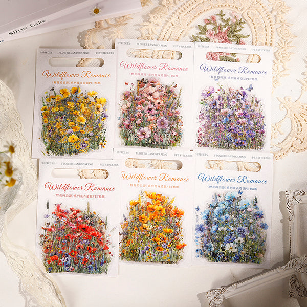 10PCS Wildflowers romance series sticker