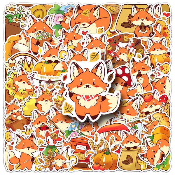 50PCS The autumn of the Little fox Sticker