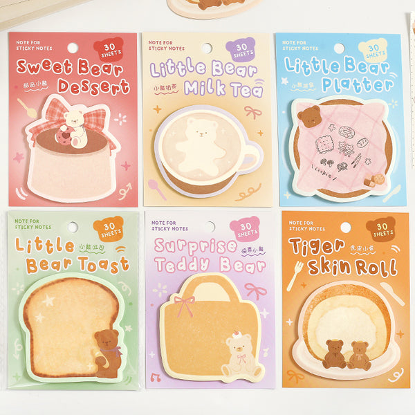 30PCS Little Bear Waltz Series note paper