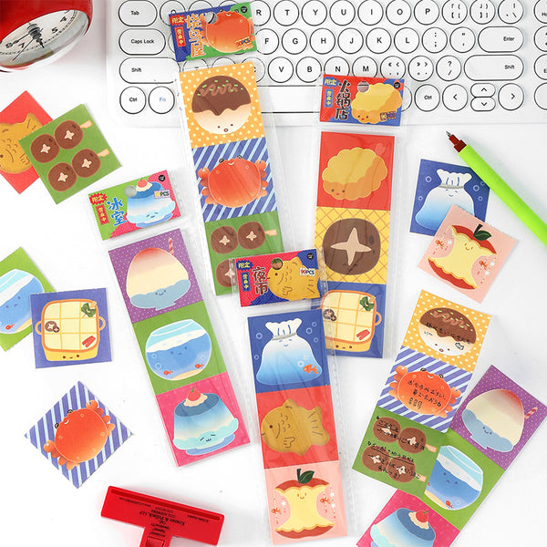 30PCS Food Street Series note paper