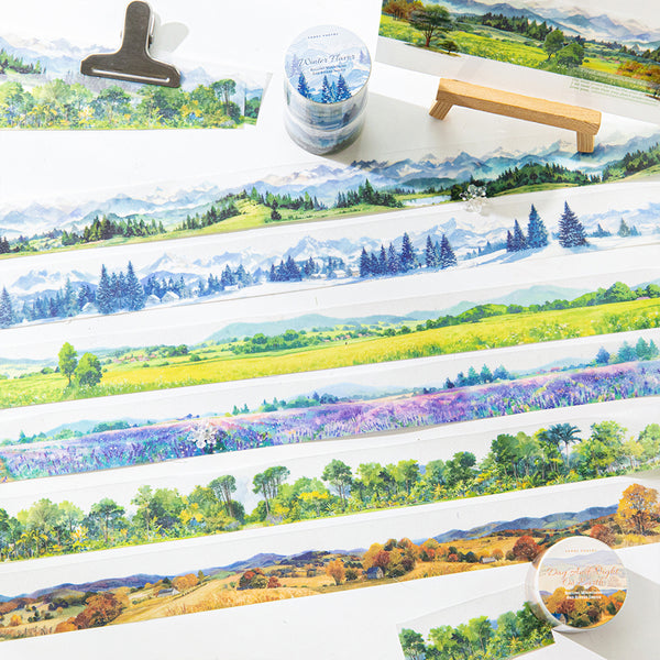 Colorful mountains rivers series Flash PET Tape