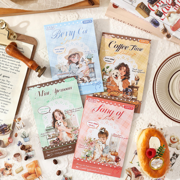 20PCS Colorful Cute Pet Series sticker book