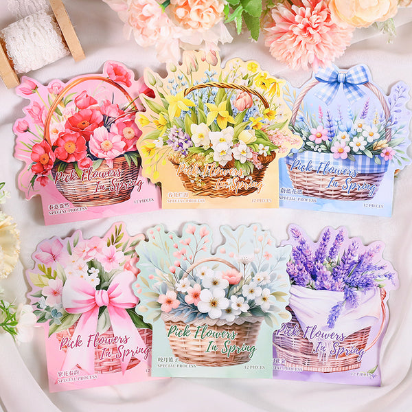 12PCS Pack flowers in spring Series sticker