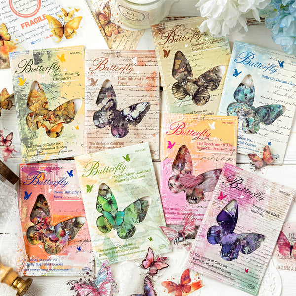 40PCS Color Ink Butterfly Guide Series sticker