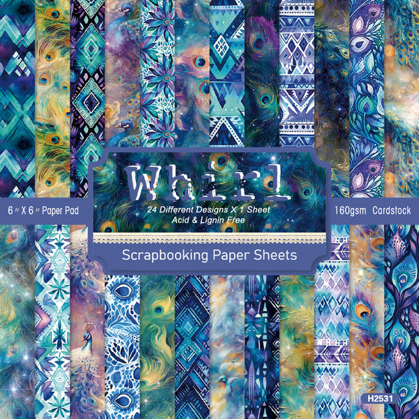 24PCS Whirl background paper