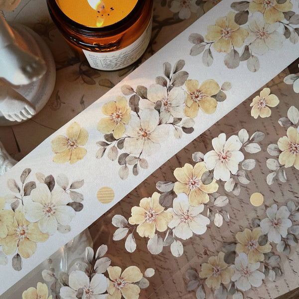 Whole Roll 5.5cm*6m Yellow rose Washi/PET Tape