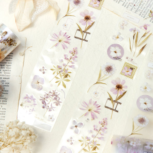 Distant flower period series Die Cutting Fog PET Tape