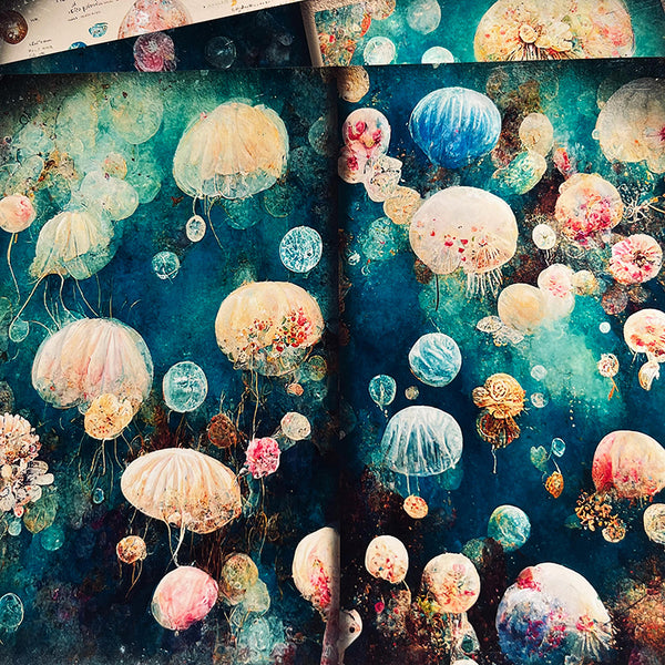 10PCS Fantasy ocean bubble background paper