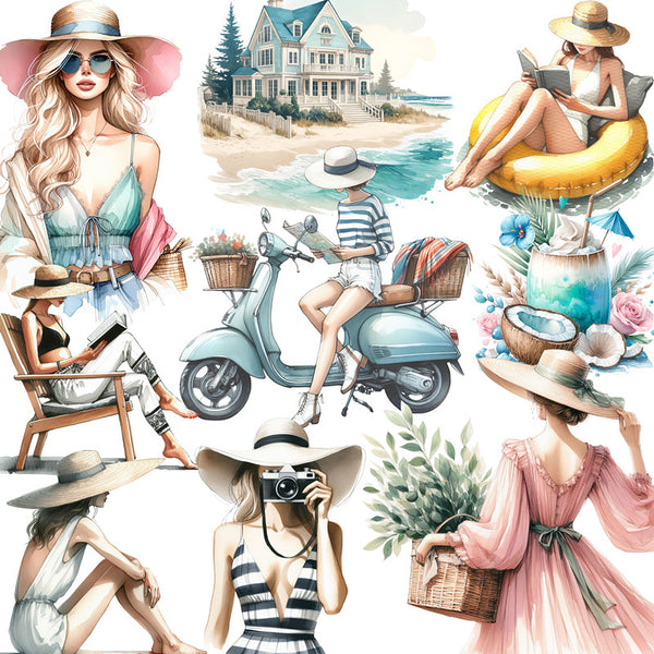 20PCS Seaside scenery sticker