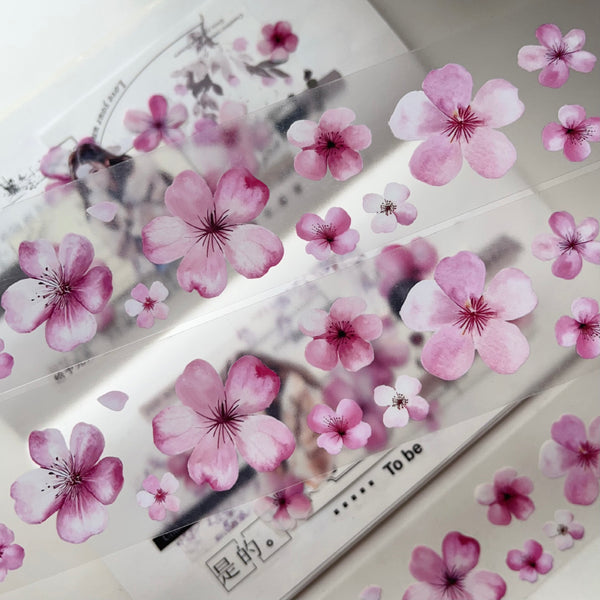 Whole Roll 4cm*3m Cherry Blossom Love Die Cutting PET Tape