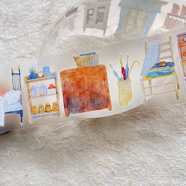 Whole Roll 5.5cm*5m Leave some blank space in life Die Cutting Washi/PET/Fog PET Tape