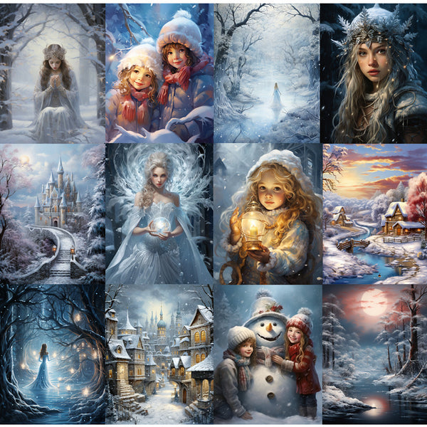 9PCS Winter fairy tale world sticker