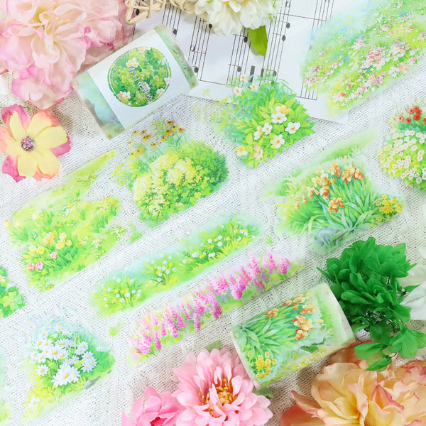 Spring Flower field painting Crystal Ink PET Tape