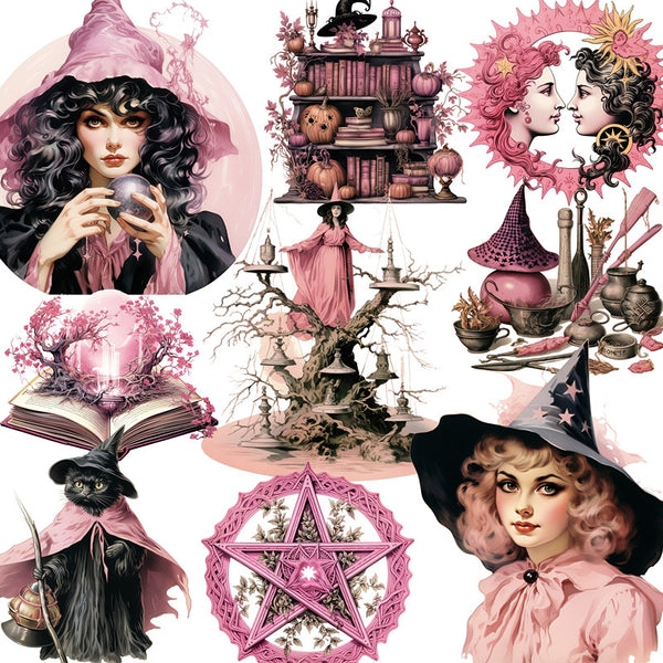 20PCS Pink Witch sticker