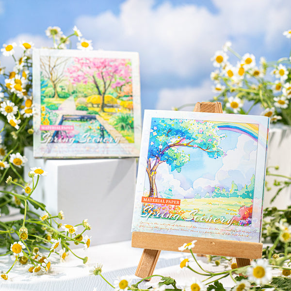 30PCS Spring Scenery Series material paper