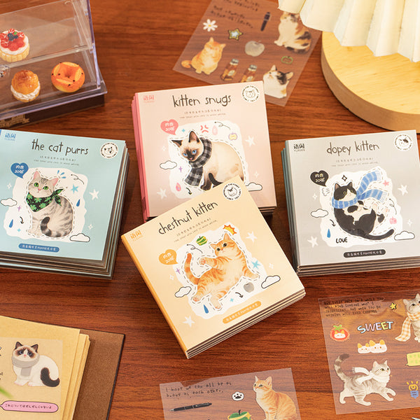 20PCS Corner Cat Series sticker book