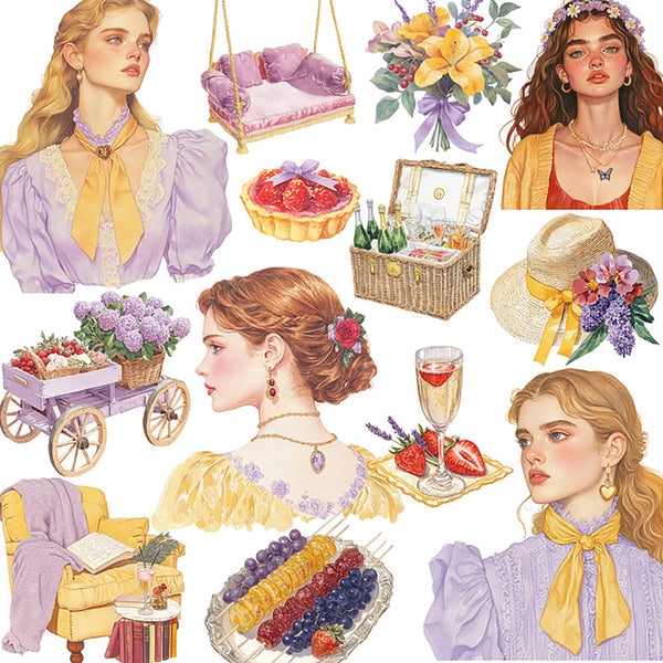 20PCS Purple girl sticker