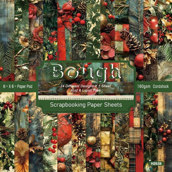 24PCS Bough background paper