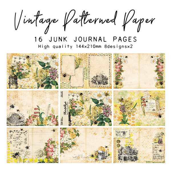 16PCS Retro honeycomb background paper