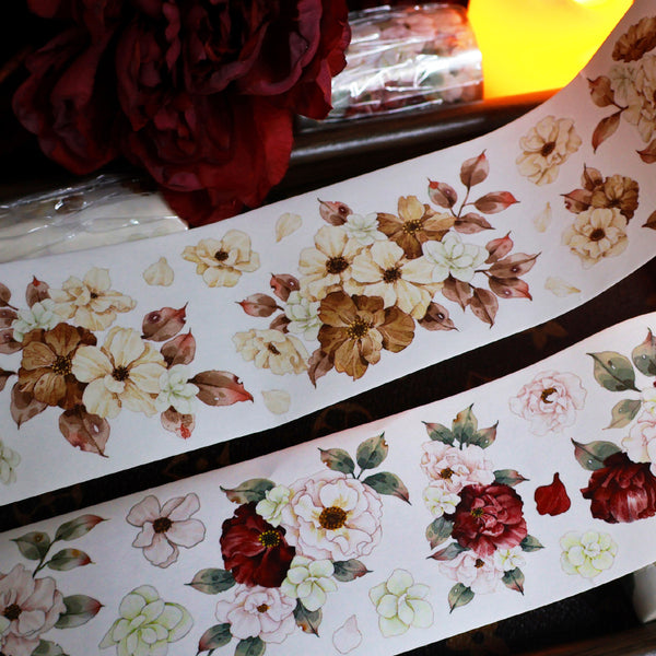 Whole Roll 6cm*4m Brown tint Die Cutting Washi/PET/Shell Light PET Tape