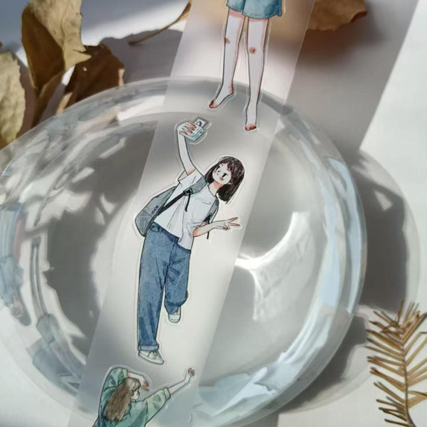 Whole Roll 4cm*5m The feeling at this moment Die Cutting Washi/Fog PET Tape