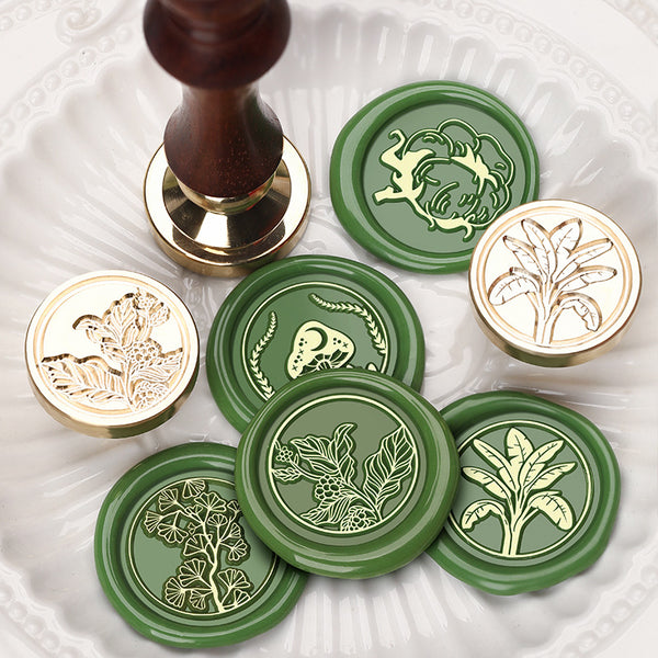 2.5cm Green plant series Wax Seal Stamp