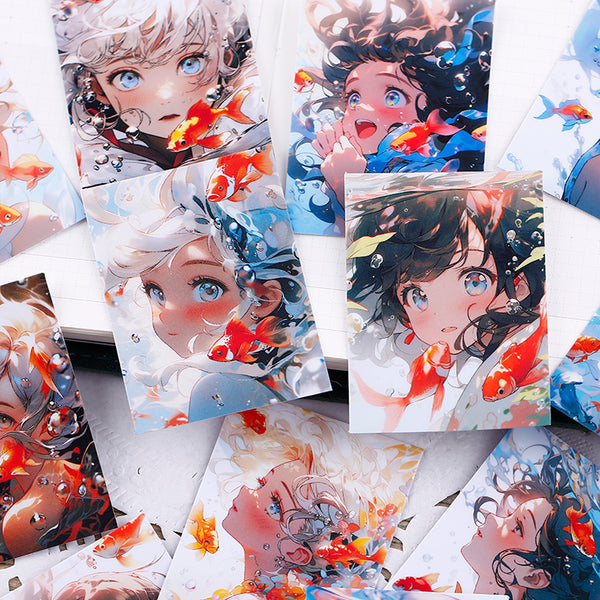 16PCS The girl and the Fish series sticker