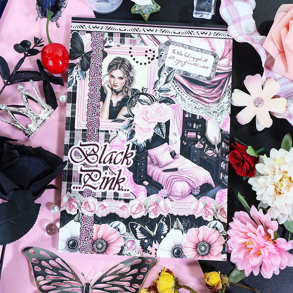 20PCS Black Pink series sticker book