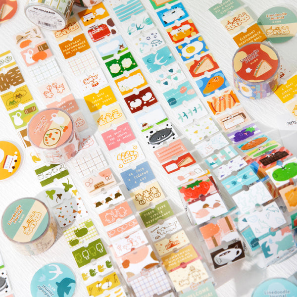Line Doodle Diary series Die Cutting Flash PET Tape