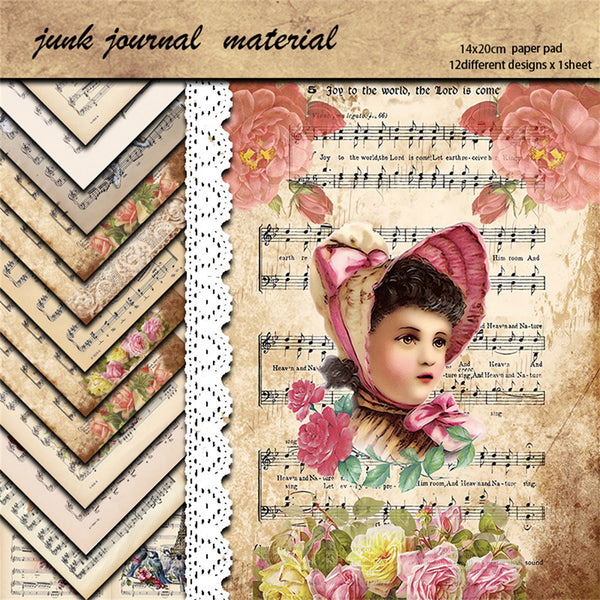 12PCS Musical score decoration material paper