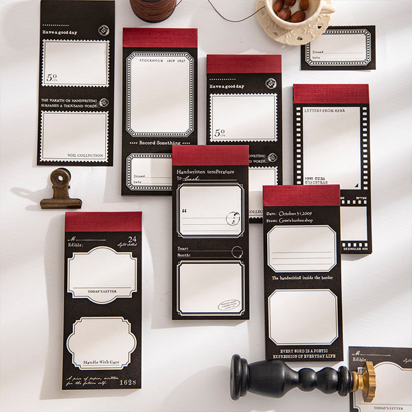 50PCS Black and White Notes Series note paper