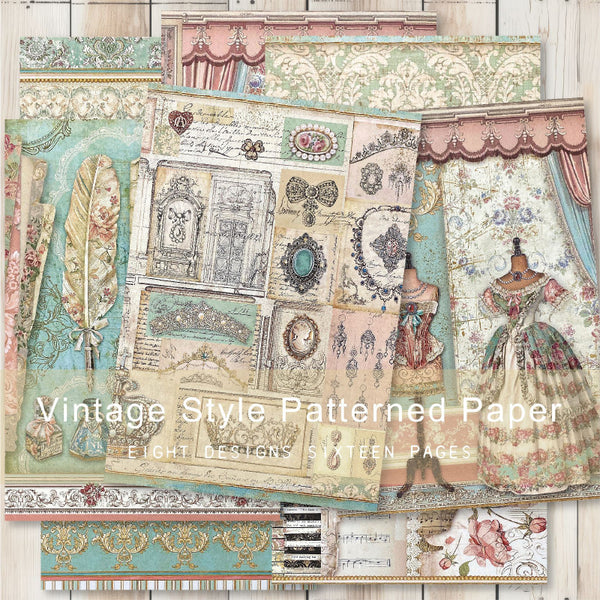 16PCS Retro decoration background paper