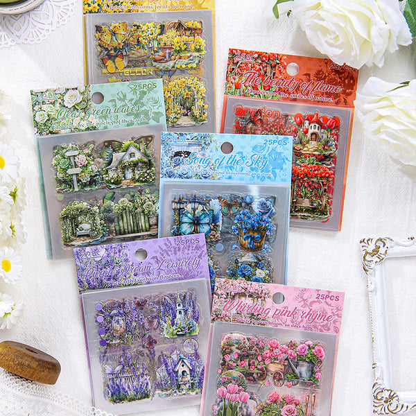 25PCS Fragrant flower land series sticker