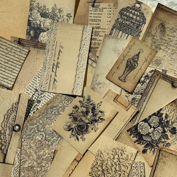 5PCS Retro flowers background paper