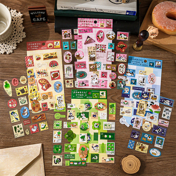 3PCS Cat's Journey series sticker