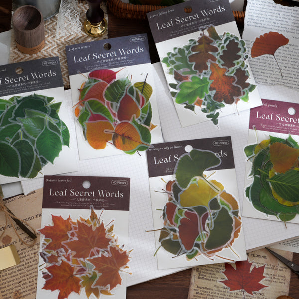 40PCS The Secret Language of Leaves series sticker