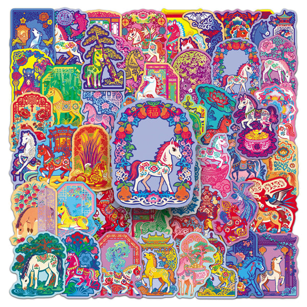 50PCS Blessed horse Sticker