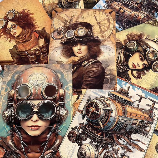 28PCS Cybersteampunk background paper