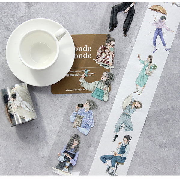 Whole Roll 6cm*10m Coffee moment Washi/PET tape
