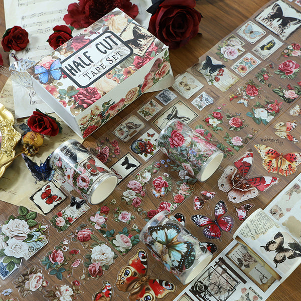 Butterfly envelope Die Cutting Washi/Fog PET Tape Set