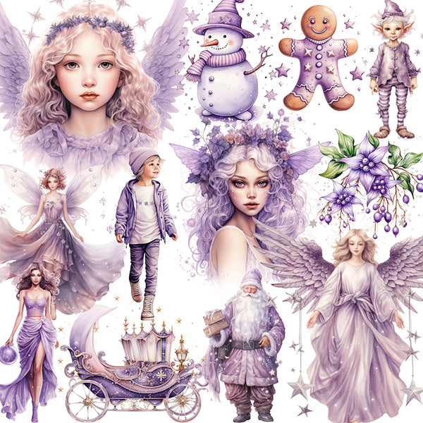 20PCS Purple Angel Christmas sticker