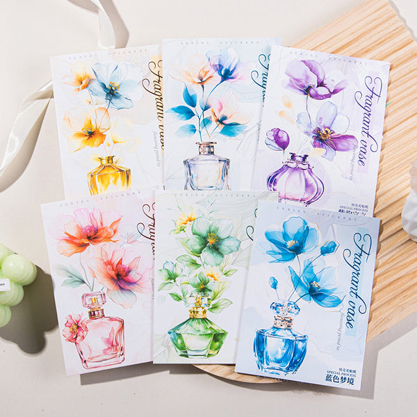 10PCS Fragrant vase flowering period series sticker