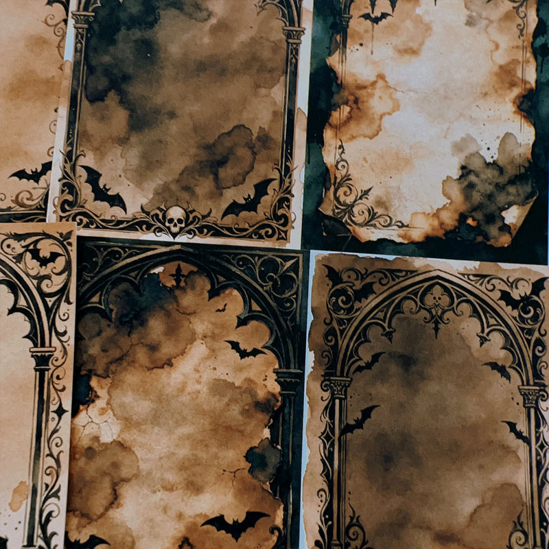 Dark Gothic Border Scrapbook Background Paper – LBLYXIR