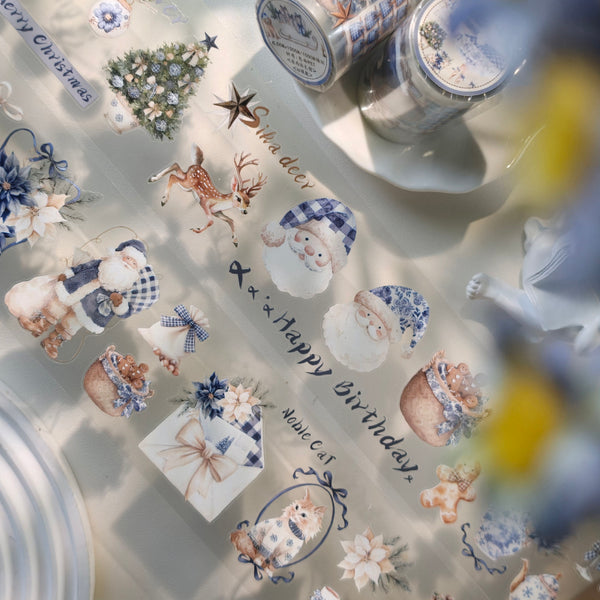 Whole Roll 6.5cm*3m Winter luxury gifts Die Cutting PET Tape