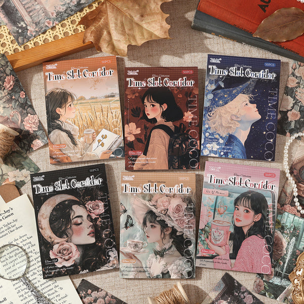 50PCS Time Slot Corridor Series material paper