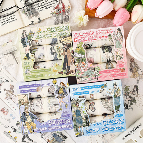 Street Light Soft Language Series Die Cutting Washi Tape Set