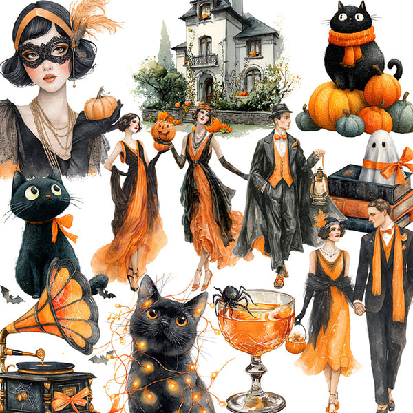 20PCS Halloween Black Cat Party sticker