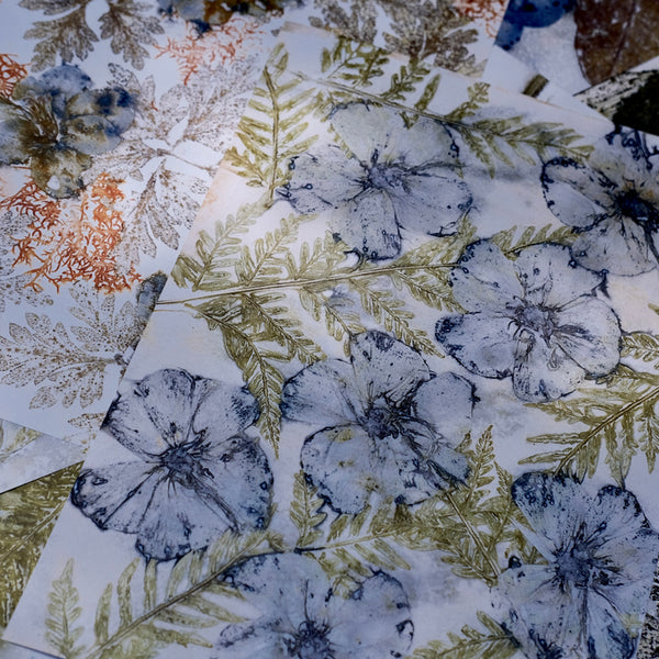 10PCS Ecological natural plants background paper