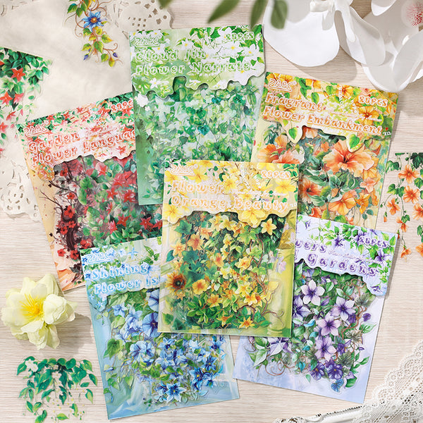 20PCS Flower shallow summer series sticker