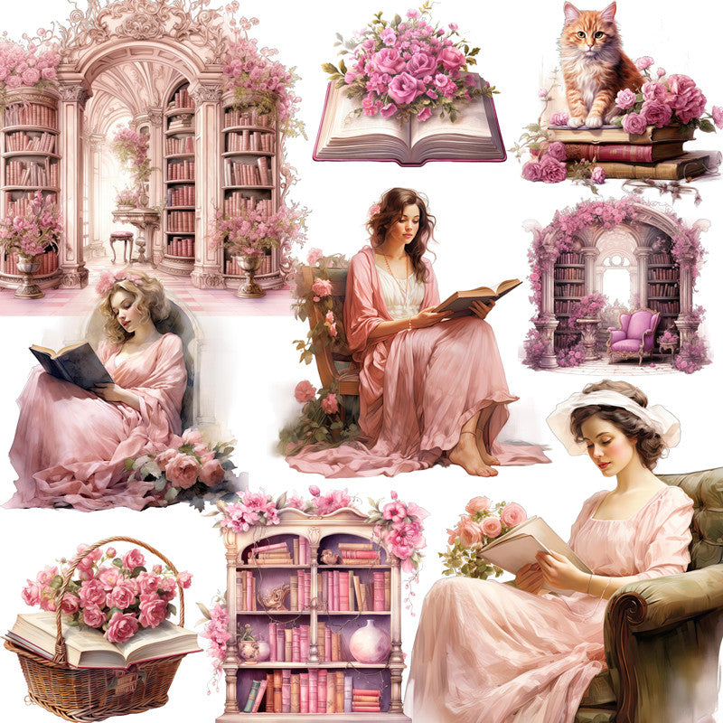 12PCS Pink book girl sticker – LBLYXIR